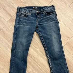 Silver Jeans Blue Ankle Cropped Denim